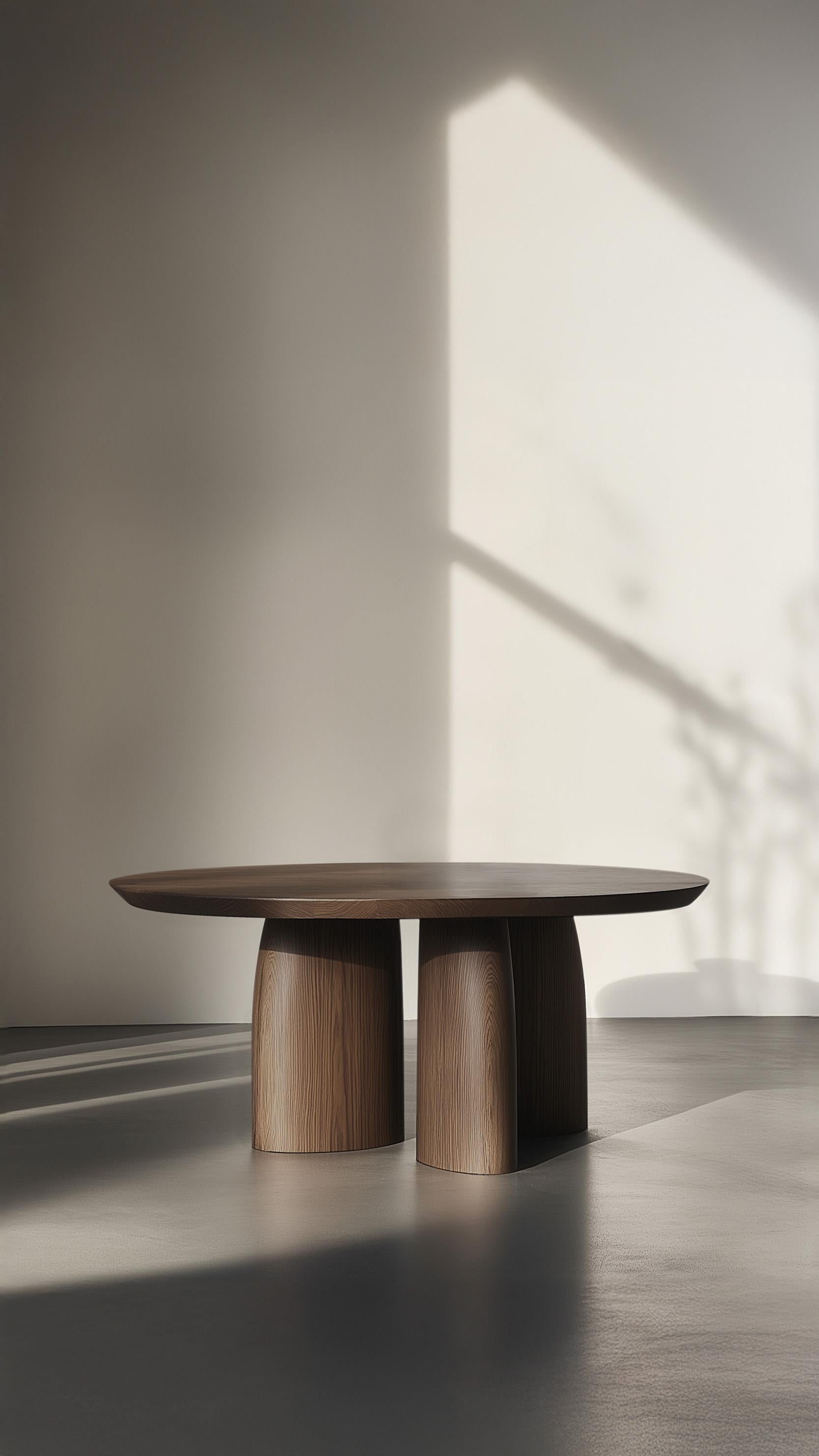 Mexicain No60 Scarpa Wooden Table by NONO - Plateau rond avec base cylindrique unique en vente