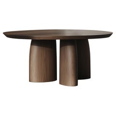 No60 Scarpa Wooden Table by NONO – Round Top with Unique Cylindrical Base