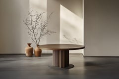 Tavolo da pranzo No7 Scarpa - Piano rotondo in legno massiccio con base cilindrica di Joel Esc