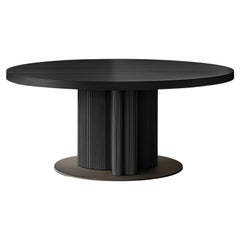 Mesa de comedor No7 Scarpa - Tablero redondo de madera maciza con base cilíndrica by Joel Esc