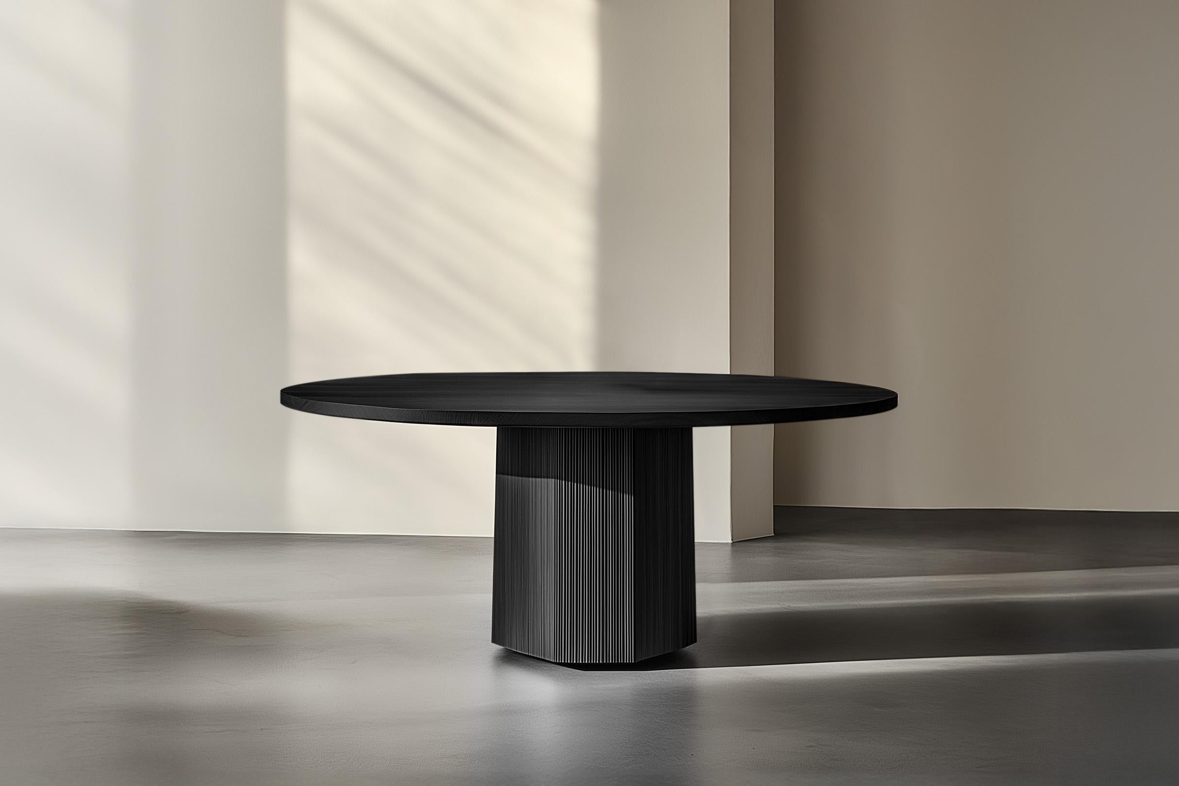 Modern No8 Scarpa Table by NONO – Custom Round Dining Table with Sculptural Solid Base For Sale