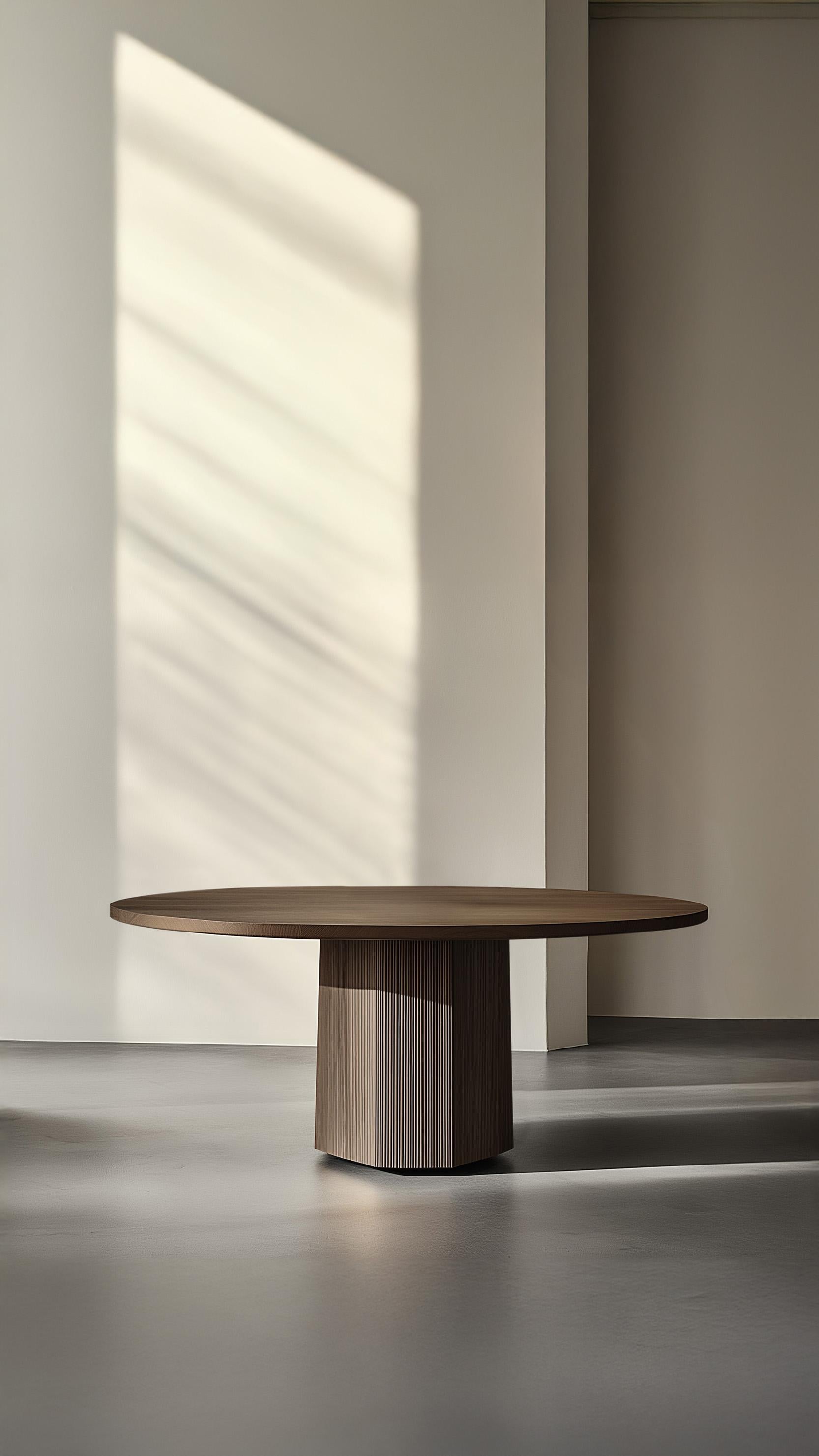 Mexican No8 Scarpa Table by NONO – Custom Round Dining Table with Sculptural Solid Base For Sale