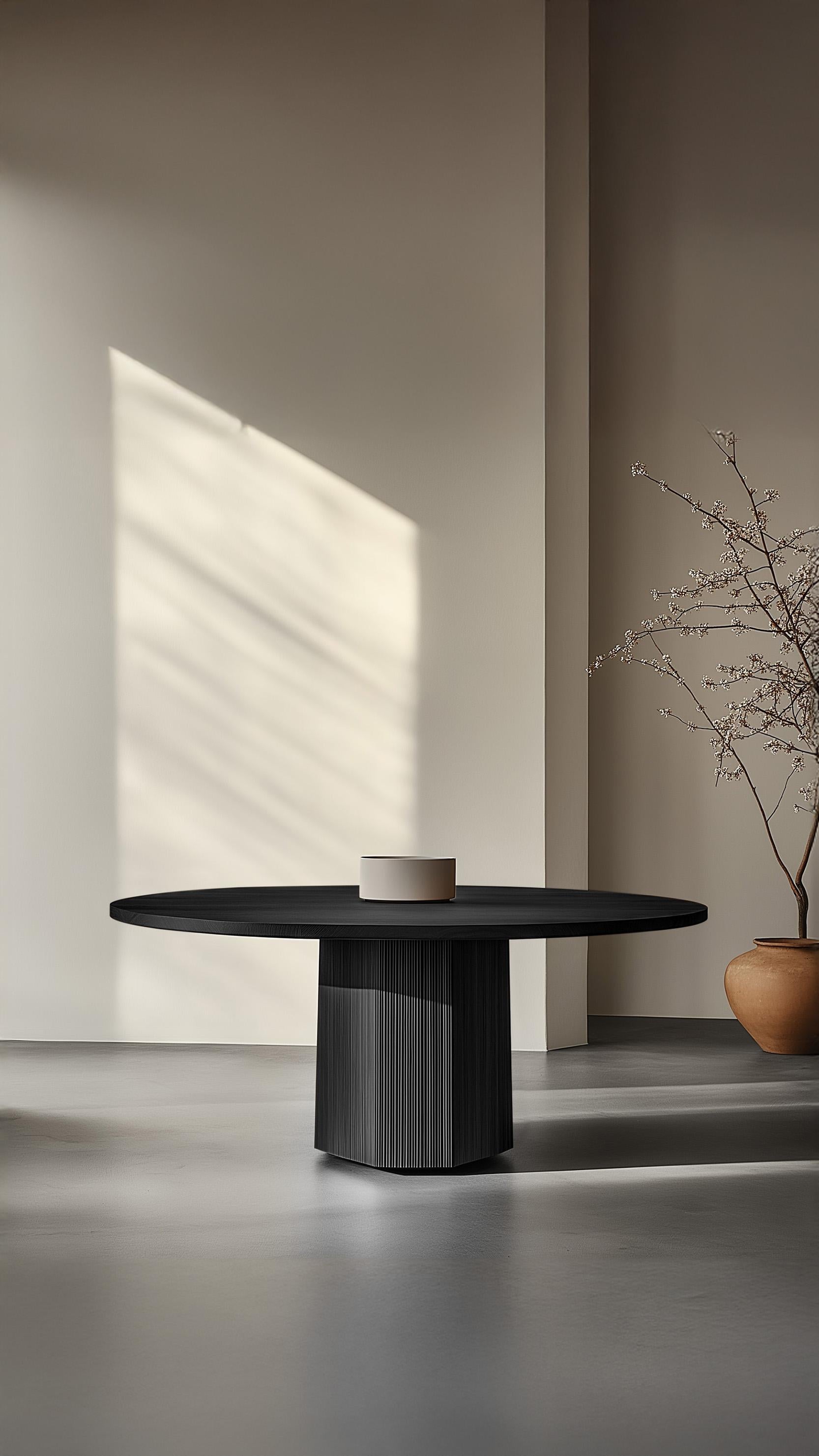Hand-Crafted No8 Scarpa Table by NONO – Custom Round Dining Table with Sculptural Solid Base For Sale