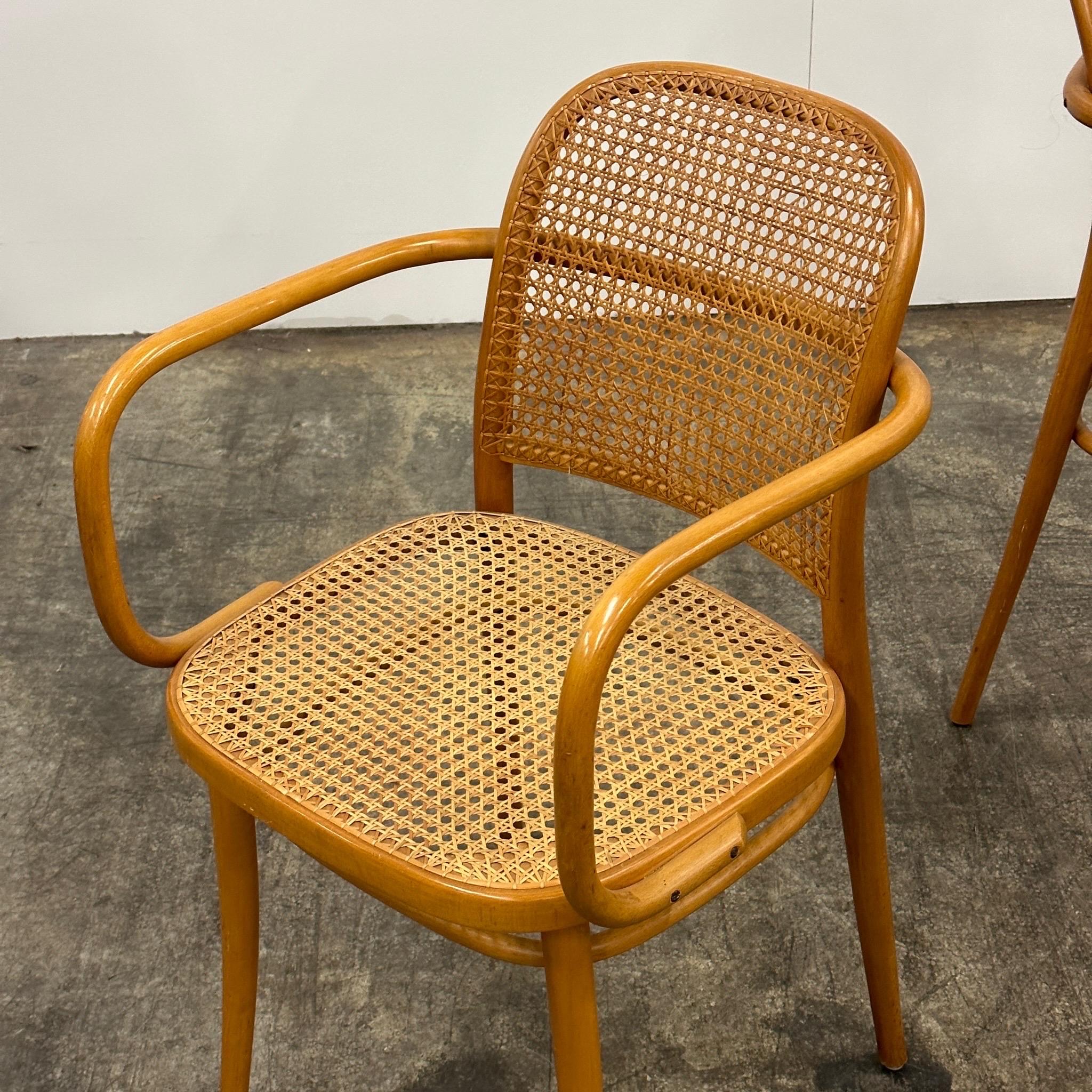 c. 1970s. Price is for the set. Contact us if you’d like to purchase a single item. Designed by Josef Hoffman for Thonet, produced by Ligna. Made in Czechoslovakia. 