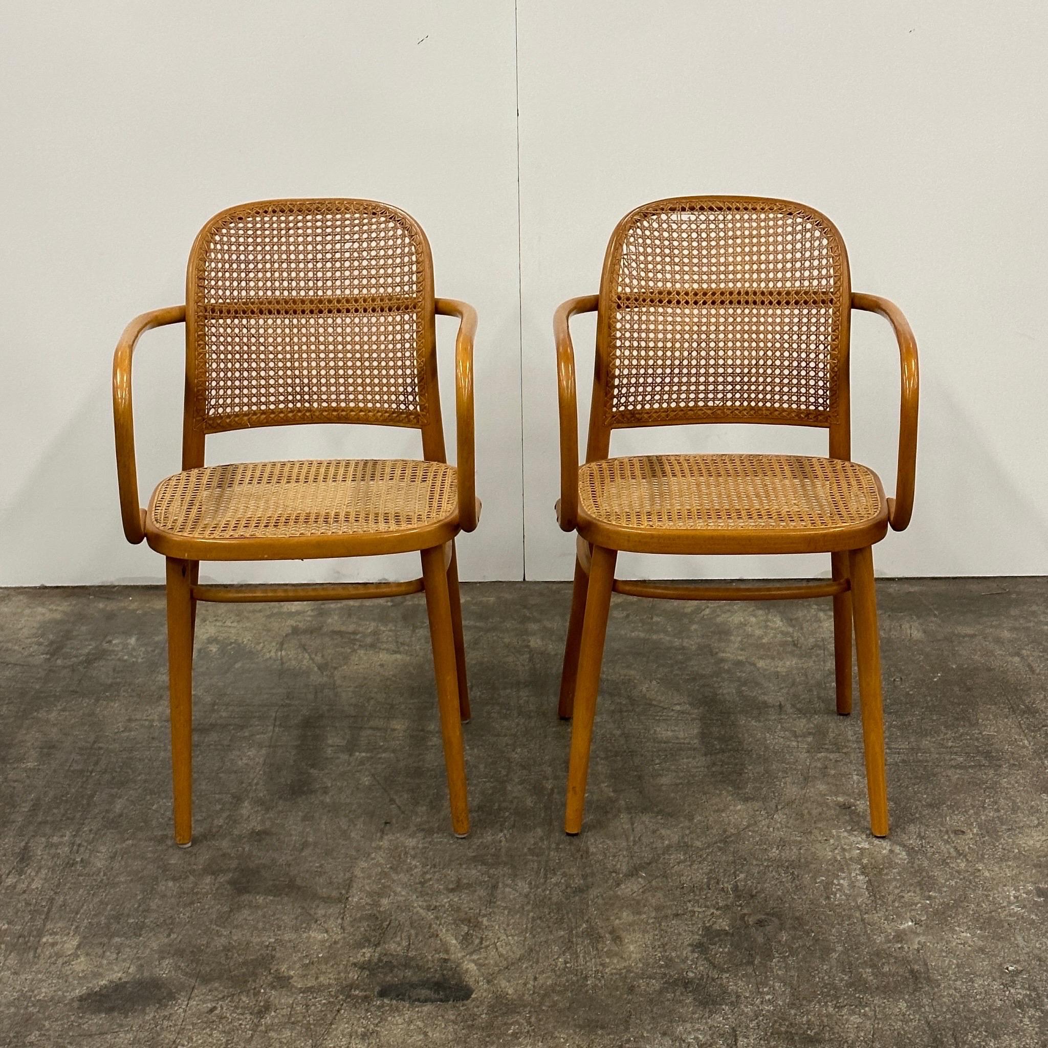 Late 20th Century No.811 “Prague” Chairs by Josef Hoffman for Thonet For Sale