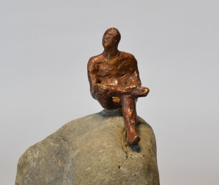Noa Bornstein Man With View playful miniature bronze man on its