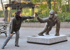 Used Peace Gorilla bronze sculpture