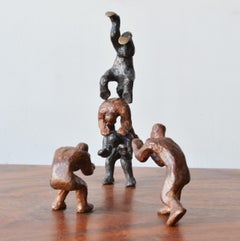 Why Fight When You Can Play? 3 Pairs interactive miniature bronze figures