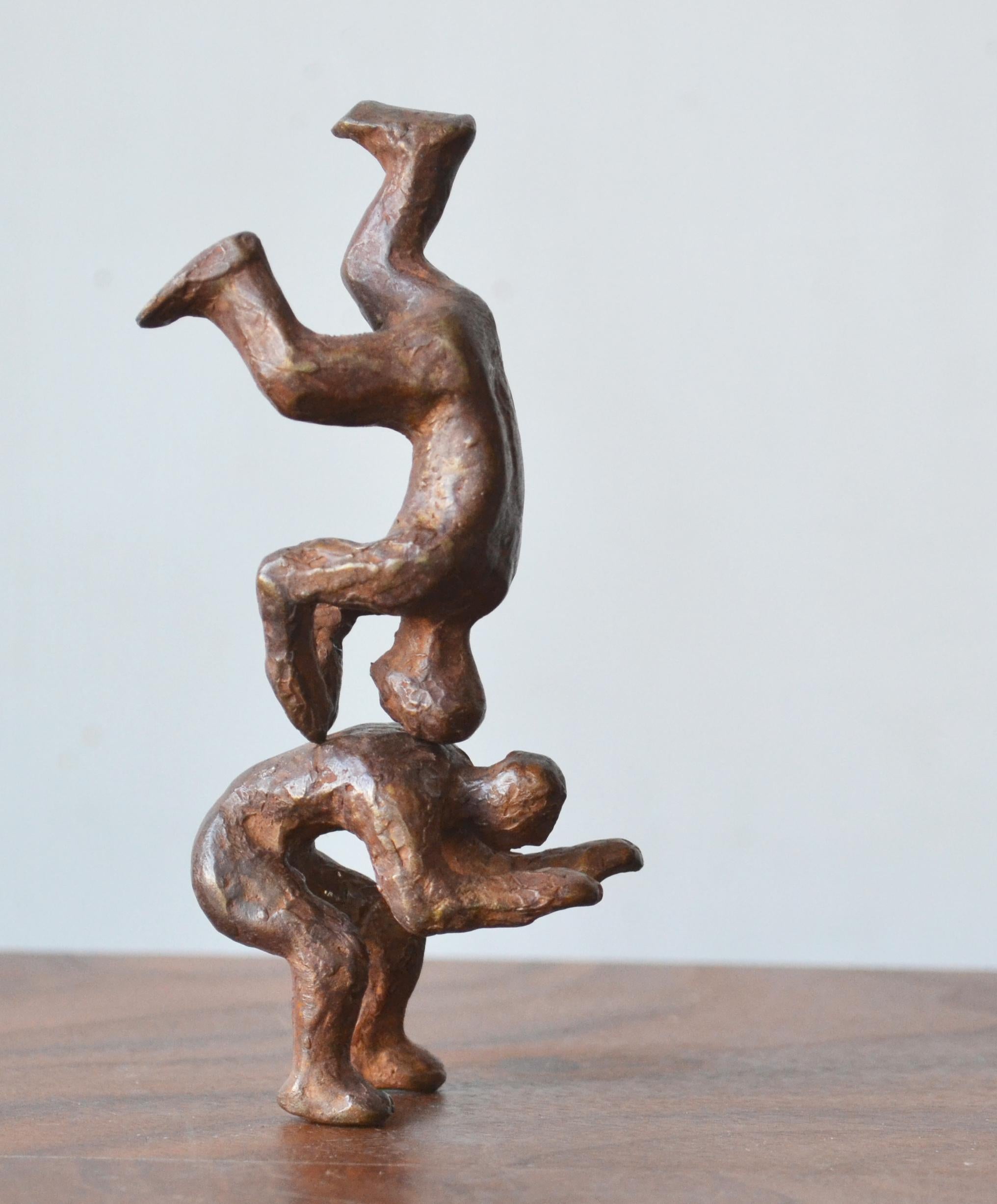 Why Fight When You Can Play? -4 Pairs playful interactive bronze figures  - Sculpture by Noa Bornstein