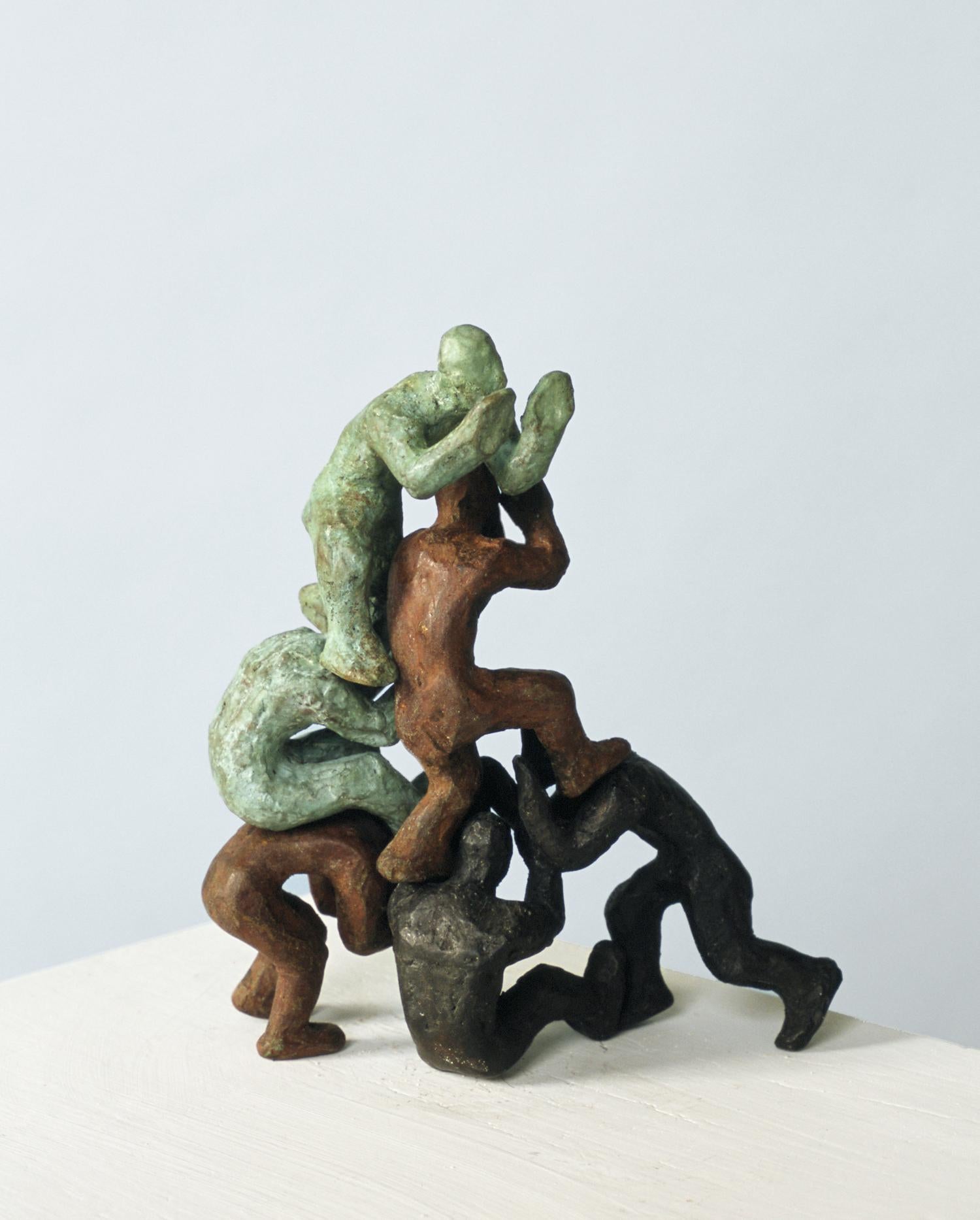 Why Fight When You Can Play? -4 Pairs playful interactive bronze figures  2