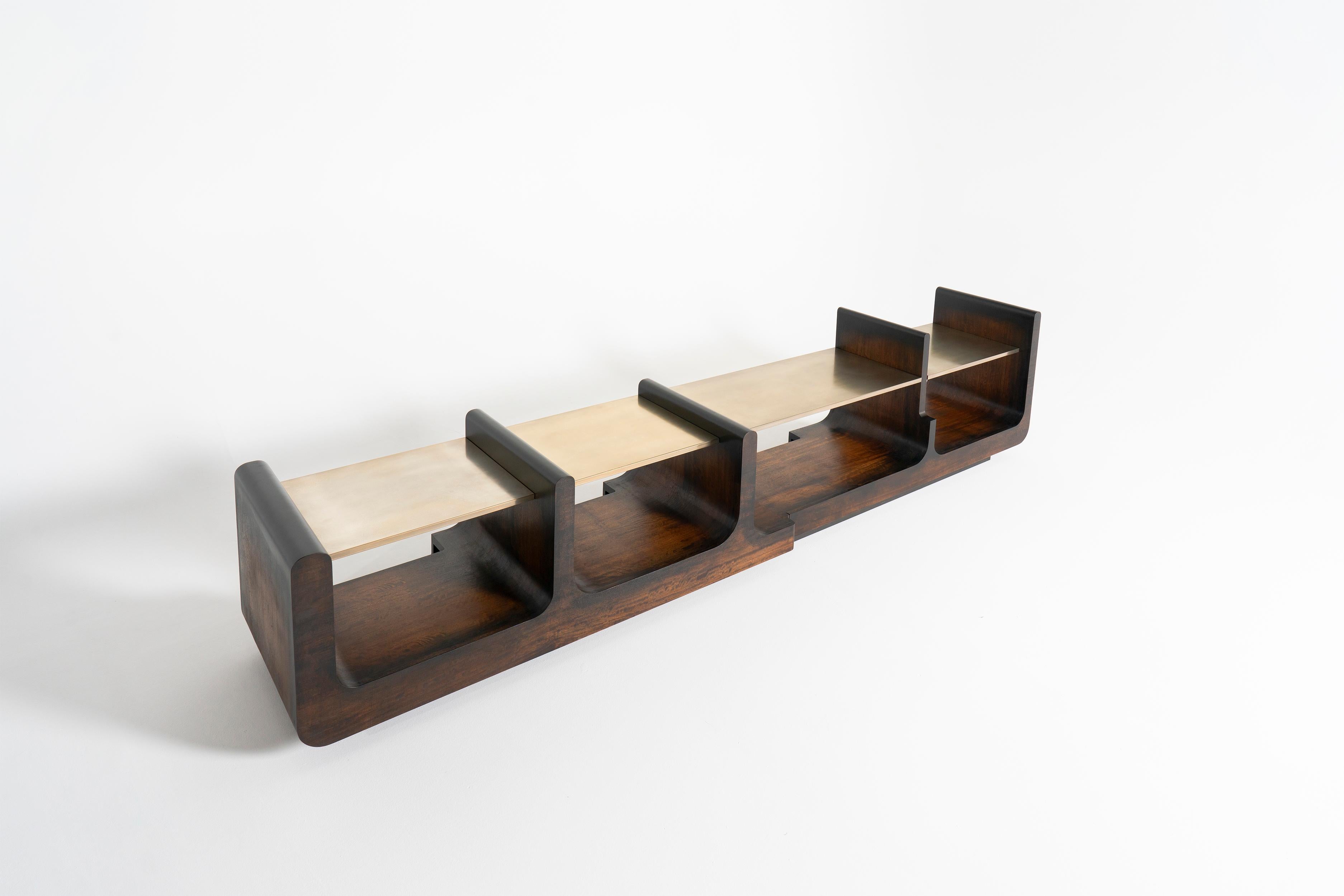 NOAH - 21st century modern Bespoke Audio sideboard in African walnut and brass

NOAH sideboard was actually designed with a mission to harbor particular audio devices for a customer. The final result evoked in us a memory of the Noah’s Ark, where
