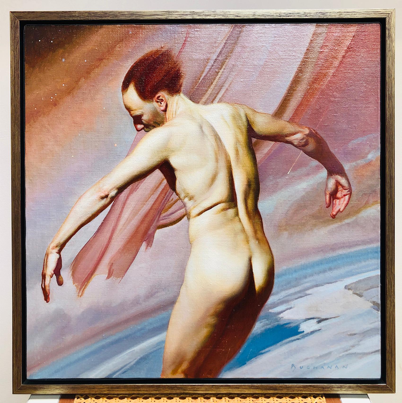 Marte descendente II - Figurative Painting Gris de Noah Buchanan