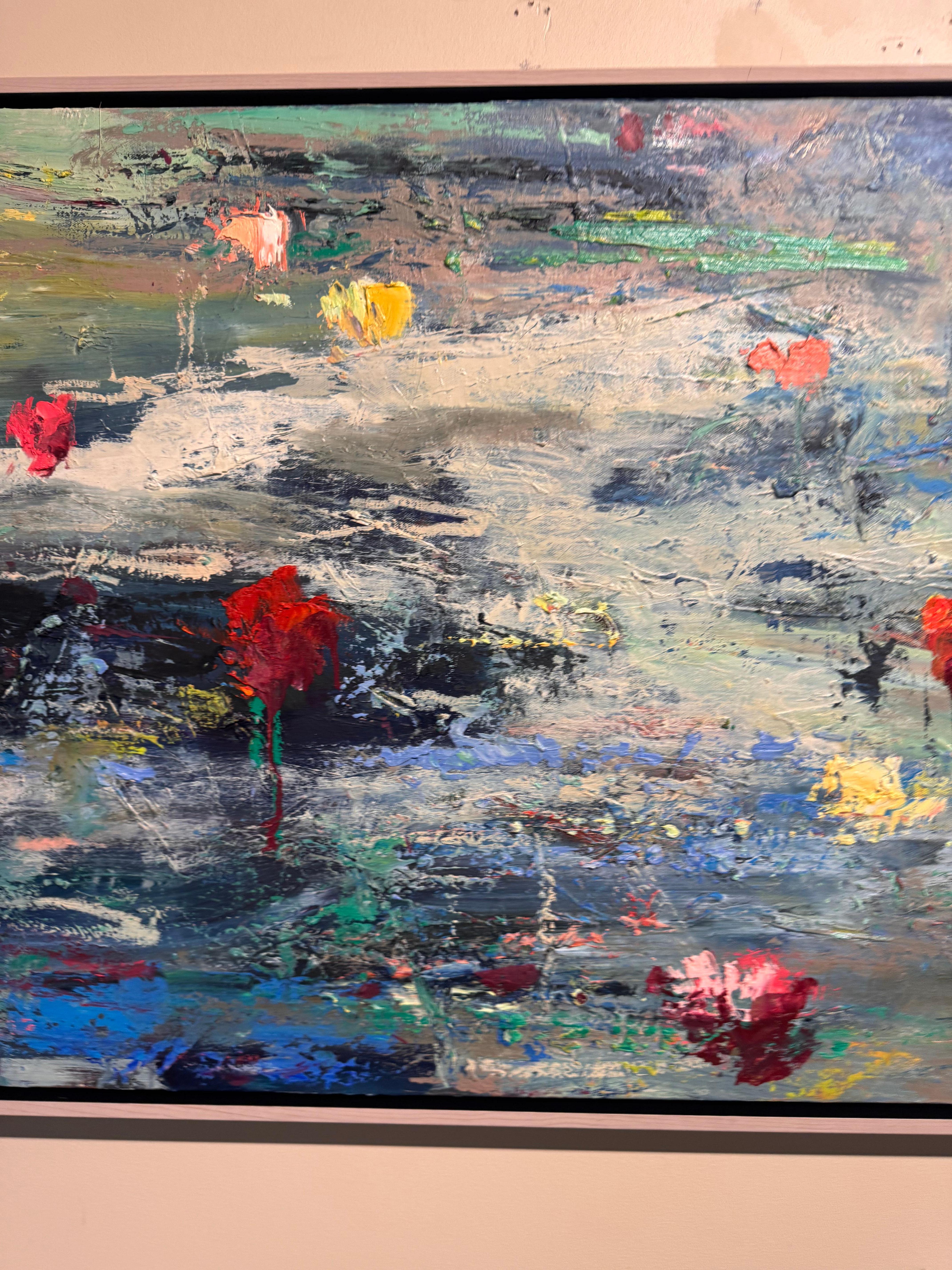 Jardin d'eau (Grau), Abstract Painting, von Noah Desmond