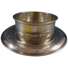 Set per bambini Noahs Ark by Gorham in argento sterling con ciotola e sottopiatto a 2 pezzi