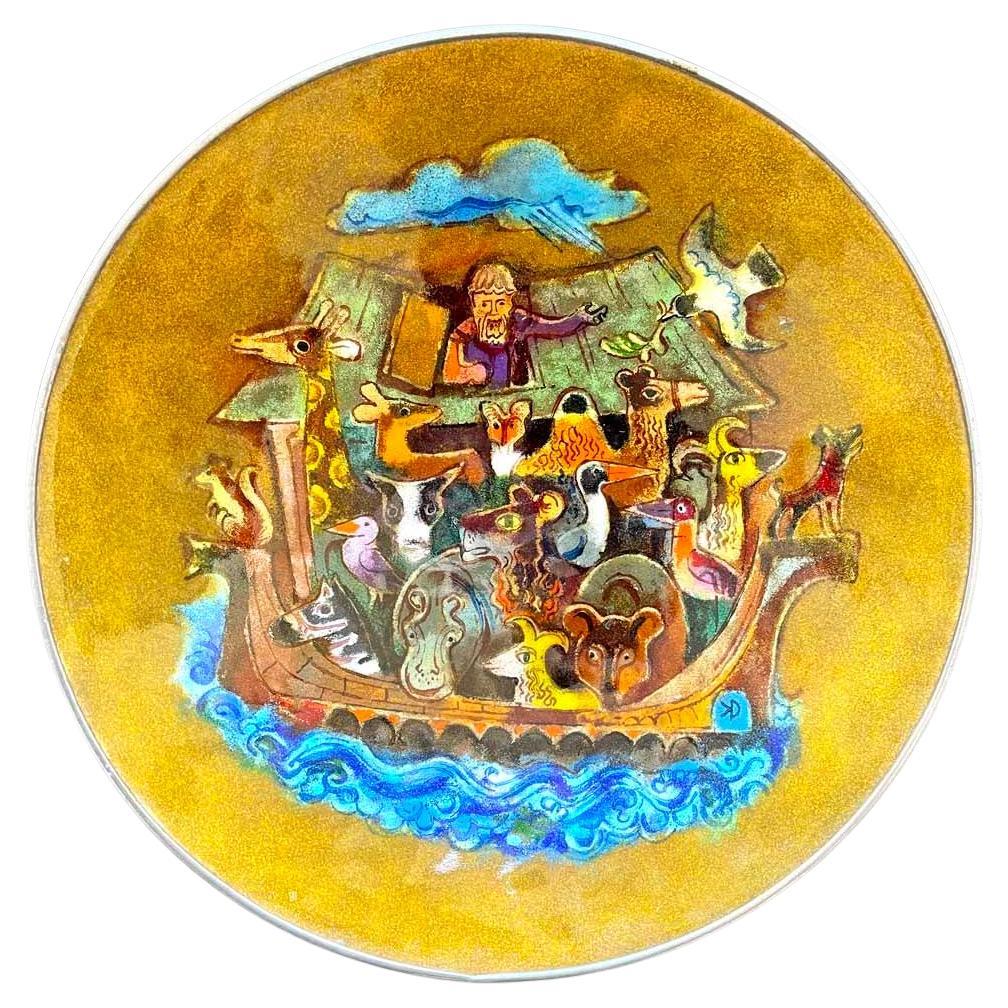 "Noah's Ark" Enamel Bowl, Masterpiece of Mid Century Artistry by Drerup For Sale