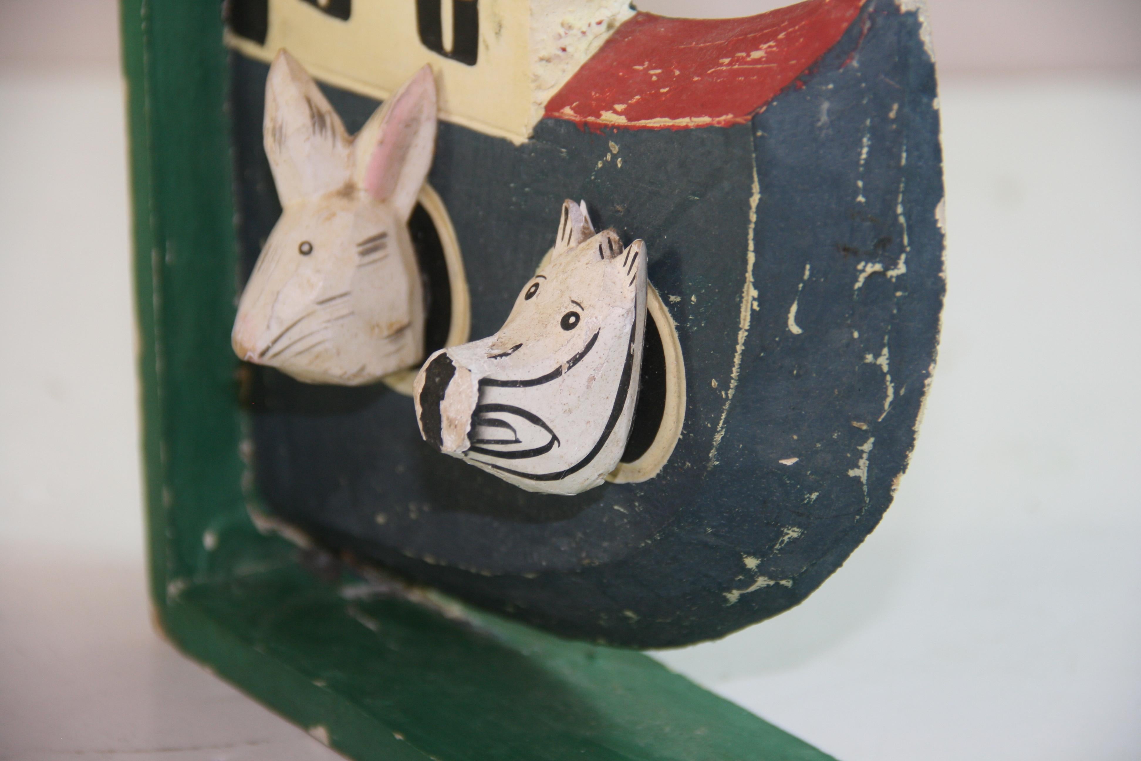 Noah's Ark Folk Art Carved Wood Sculpture /Bookends For Sale 5