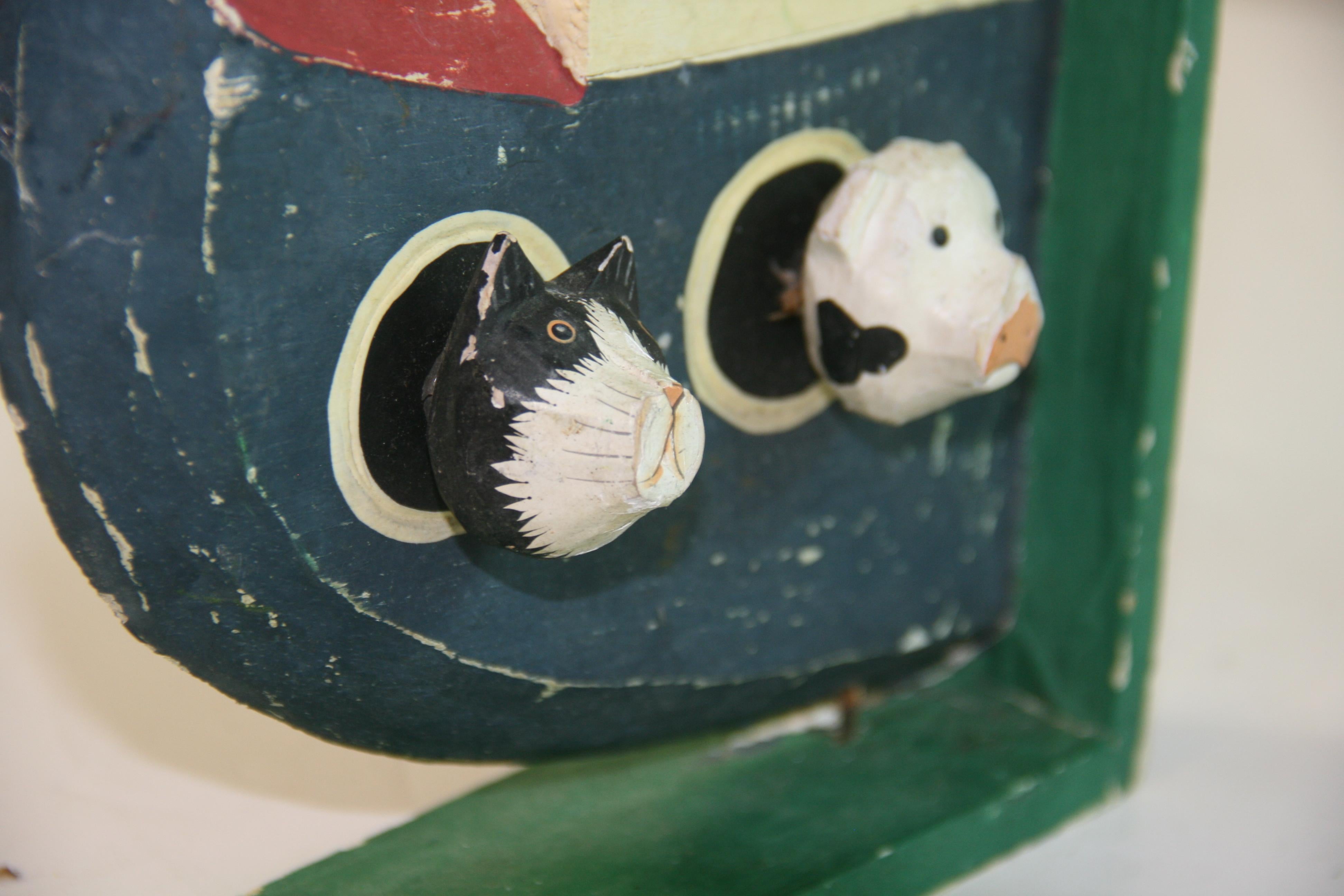 Noah's Ark Folk Art Carved Wood Sculpture /Bookends For Sale 6