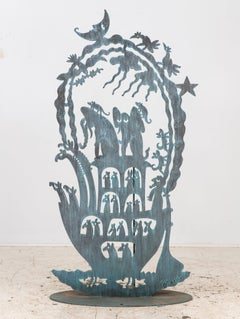 Arche Noah mit Tieren Stahlskulptur, USA, Anfang 21.