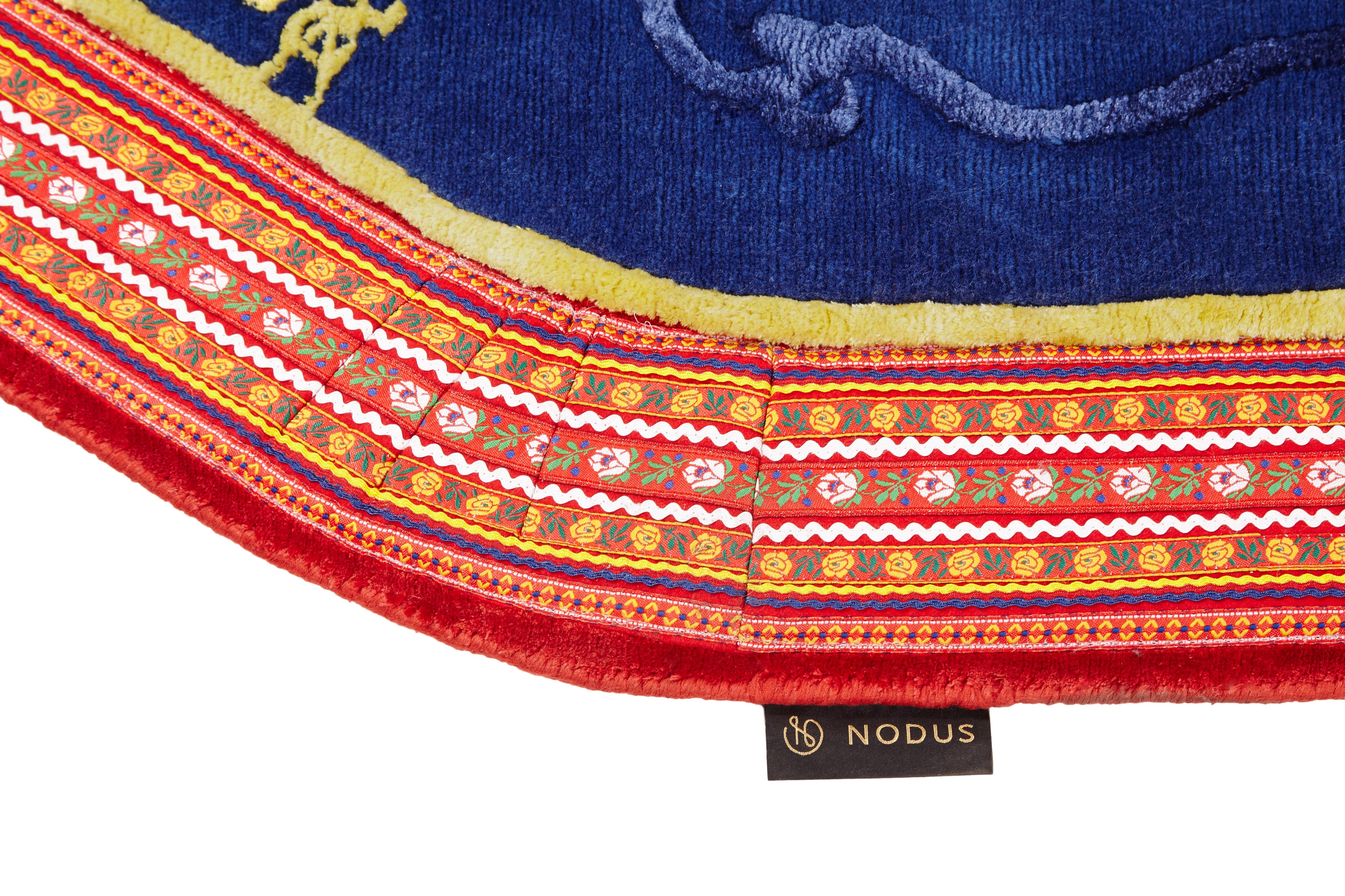 Modern Noaidi Carpet, Handknot, Wool, Viscose, 100 Knots, Sebastian Jansson For Sale