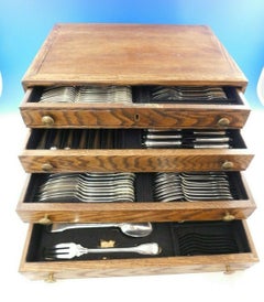 Noailles by Puiforcat French Sterling Silver Flatware Set Dinner Service 135 Pcs