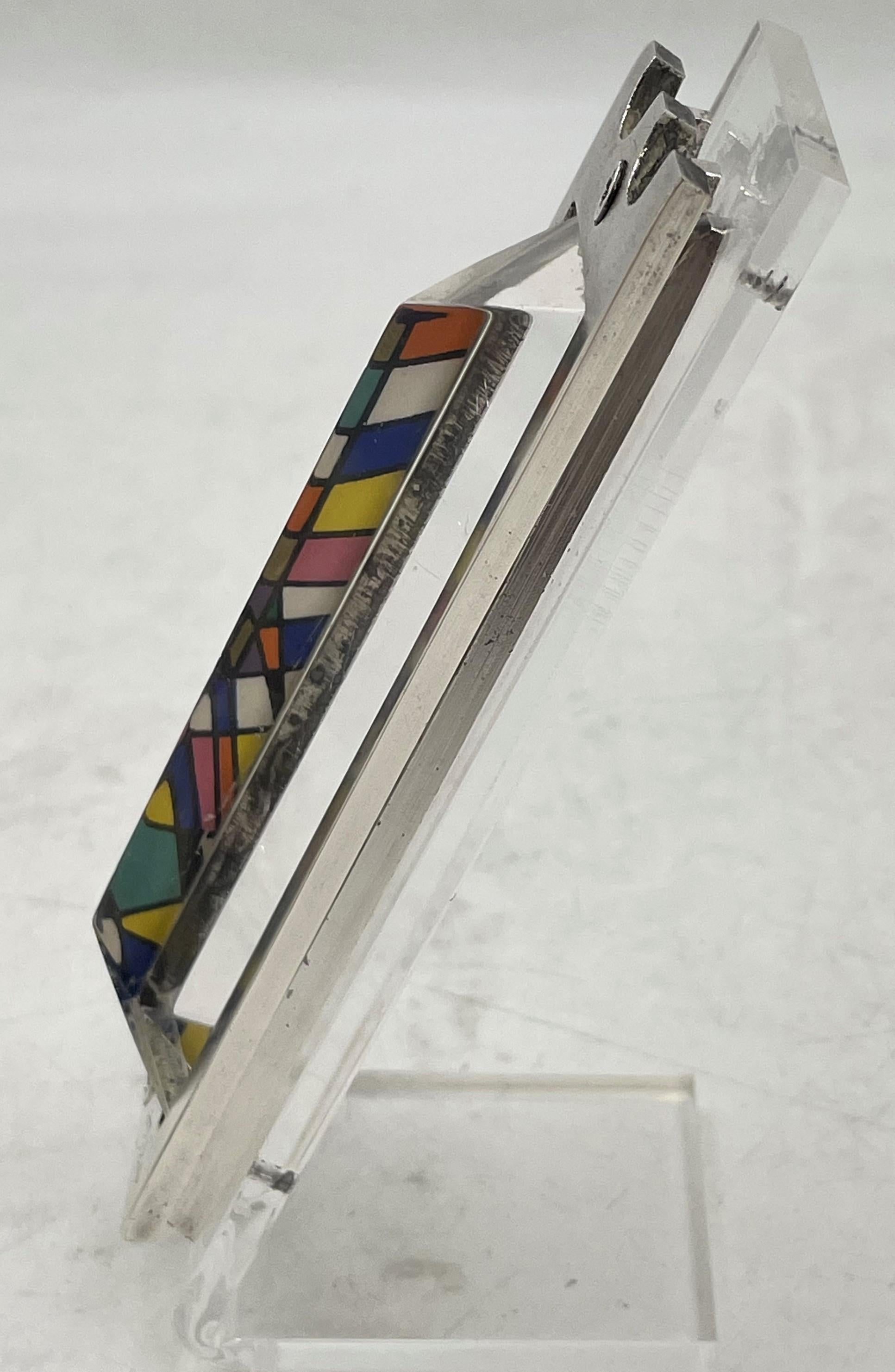 Israeli Noam Basson Artistic Glass Limited Edition Mezuzah For Sale