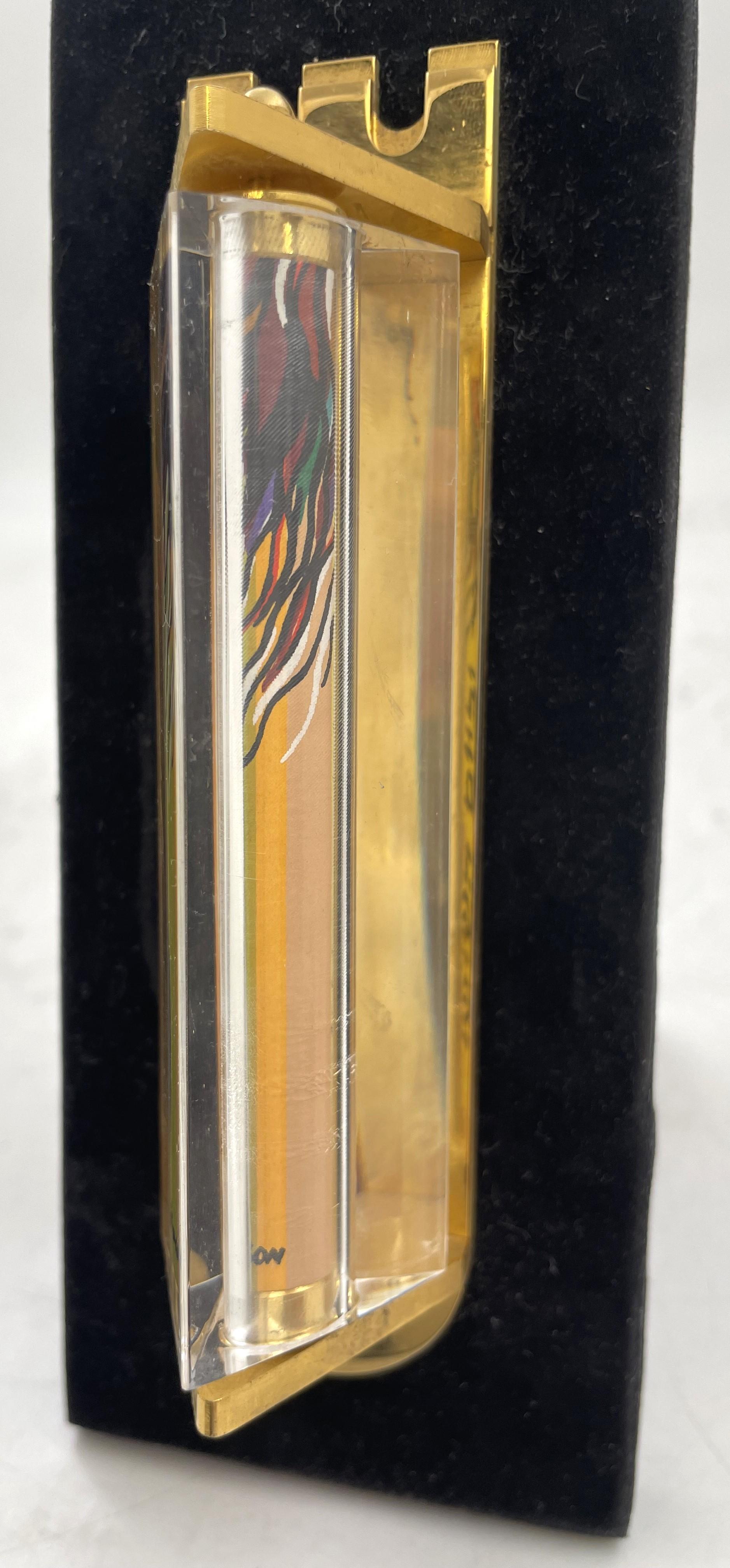 Noam Basson Artistic Glass Limited Edition Mezuzah on Felt In Good Condition For Sale In New York, NY