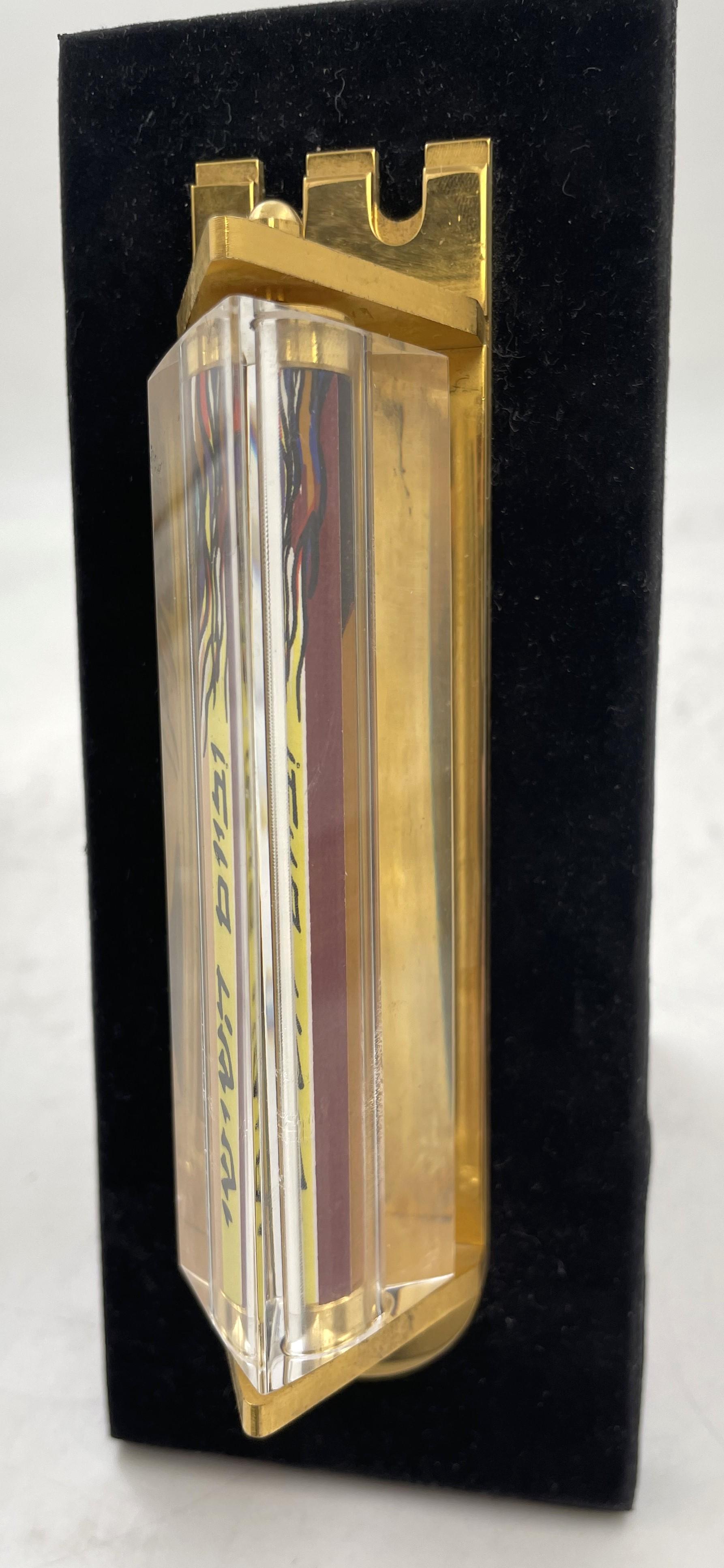 20th Century Noam Basson Artistic Glass Limited Edition Mezuzah on Felt For Sale