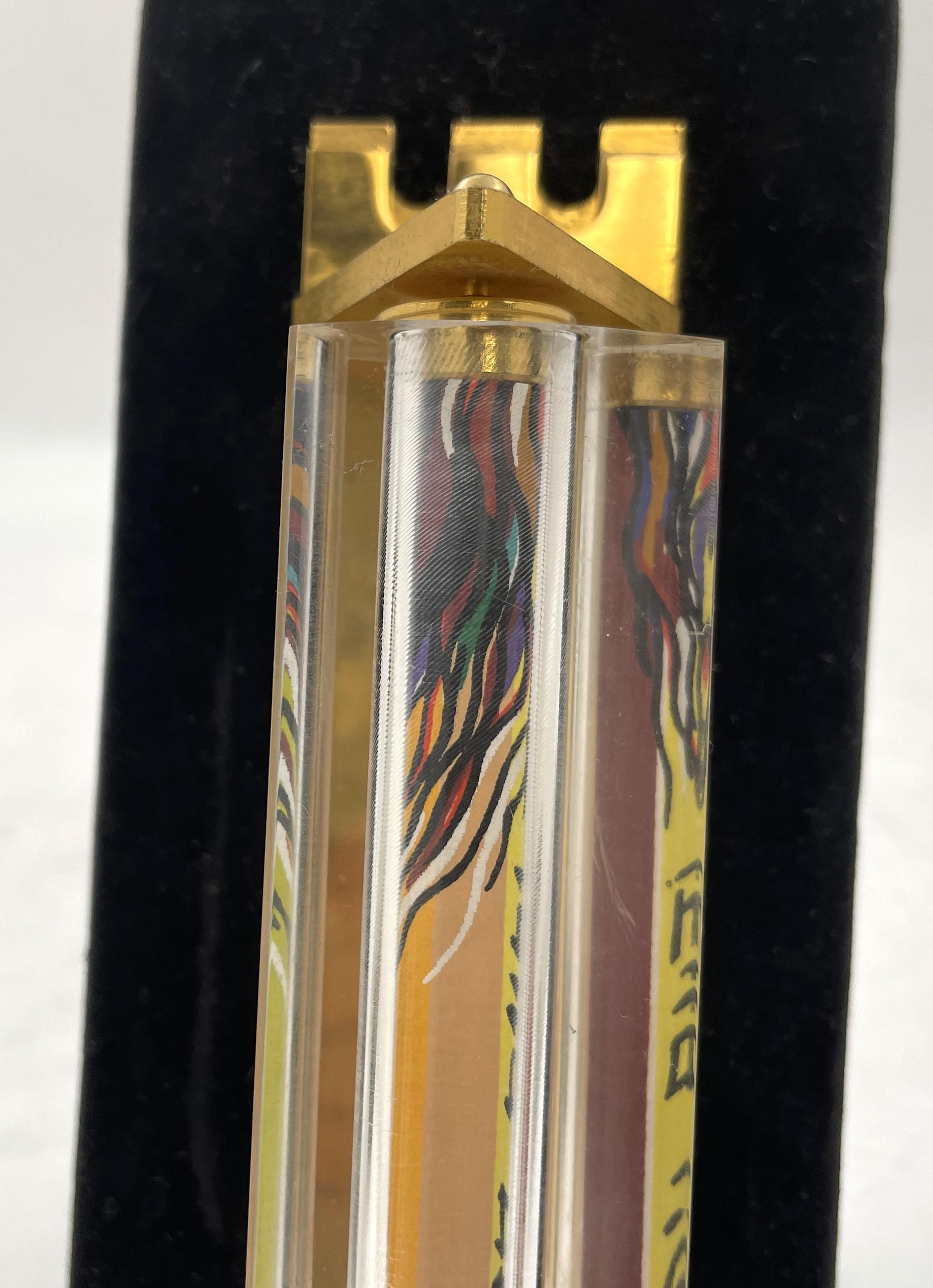 Noam Basson Artistic Glass Limited Edition Mezuzah on Felt For Sale 1