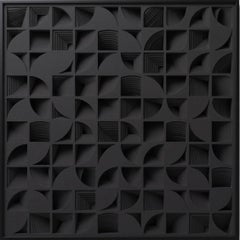 Echos en noir Peinture abstraite géométrique : Papier et peinture en aérosol