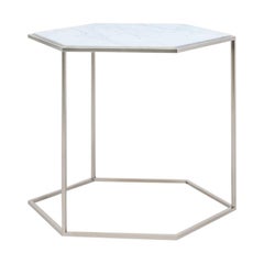 Nob Hill Large Side Table by Yabu Pushelberg in Smoked Brass and Carrara Marble
