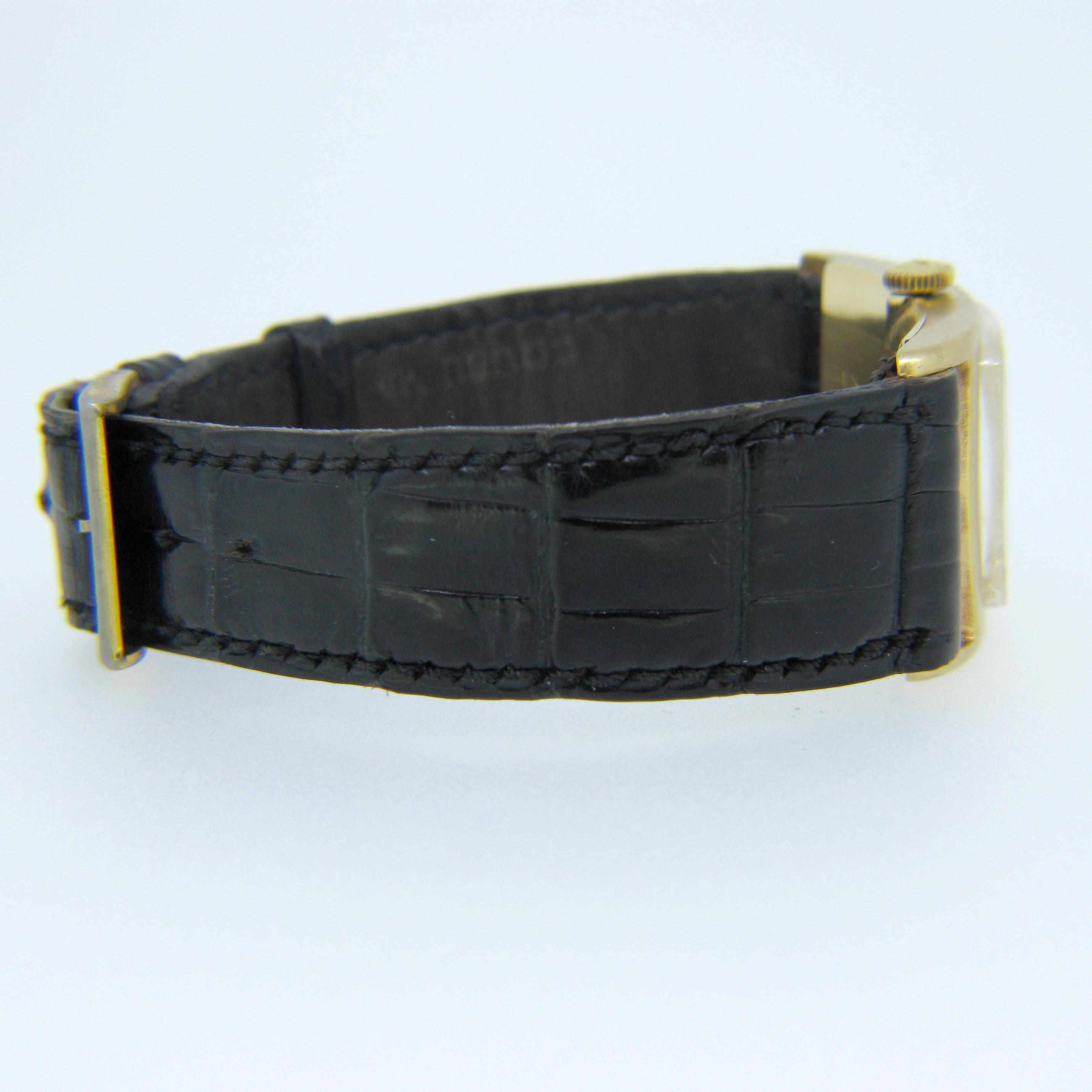 Nobellux Vintage Art Deco Gelbgold Mechanische Herrenuhr Nobel Nobellux für Damen oder Herren