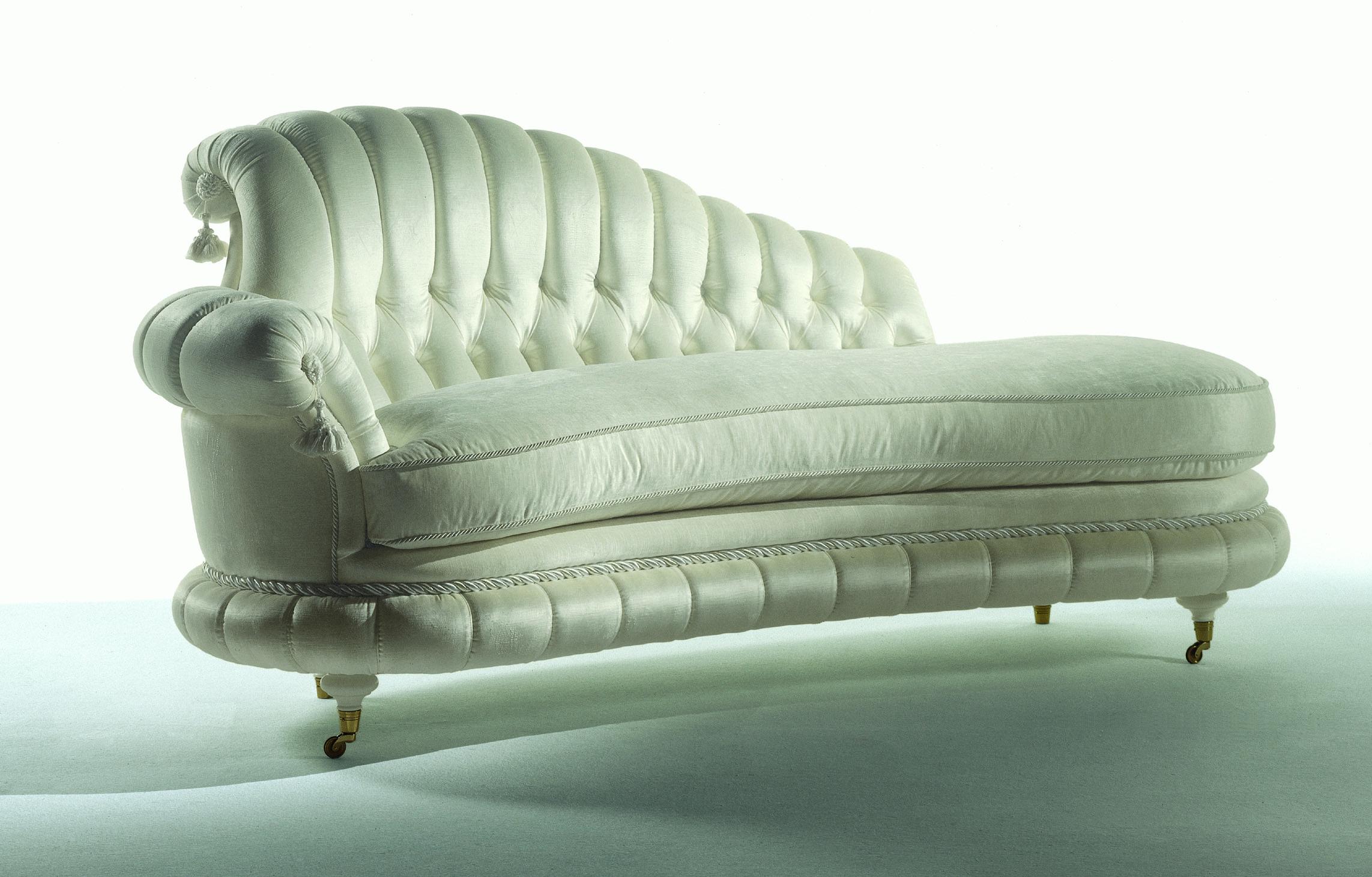 Art Deco Nobile Italian Dormeuse in Velvet with Button Tufted Backrest by Zanaboni For Sale