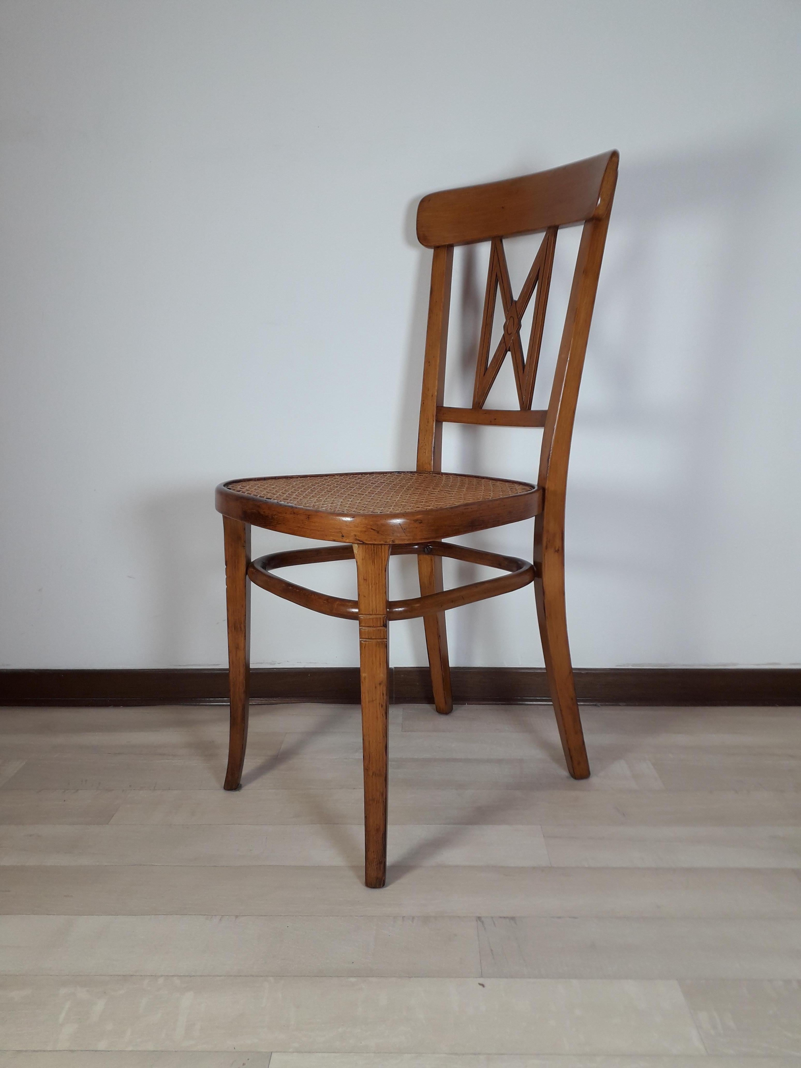 Art nouveau Chaise de salle à manger nobiliaire de Thonet de Wiener Werkstaette en vente