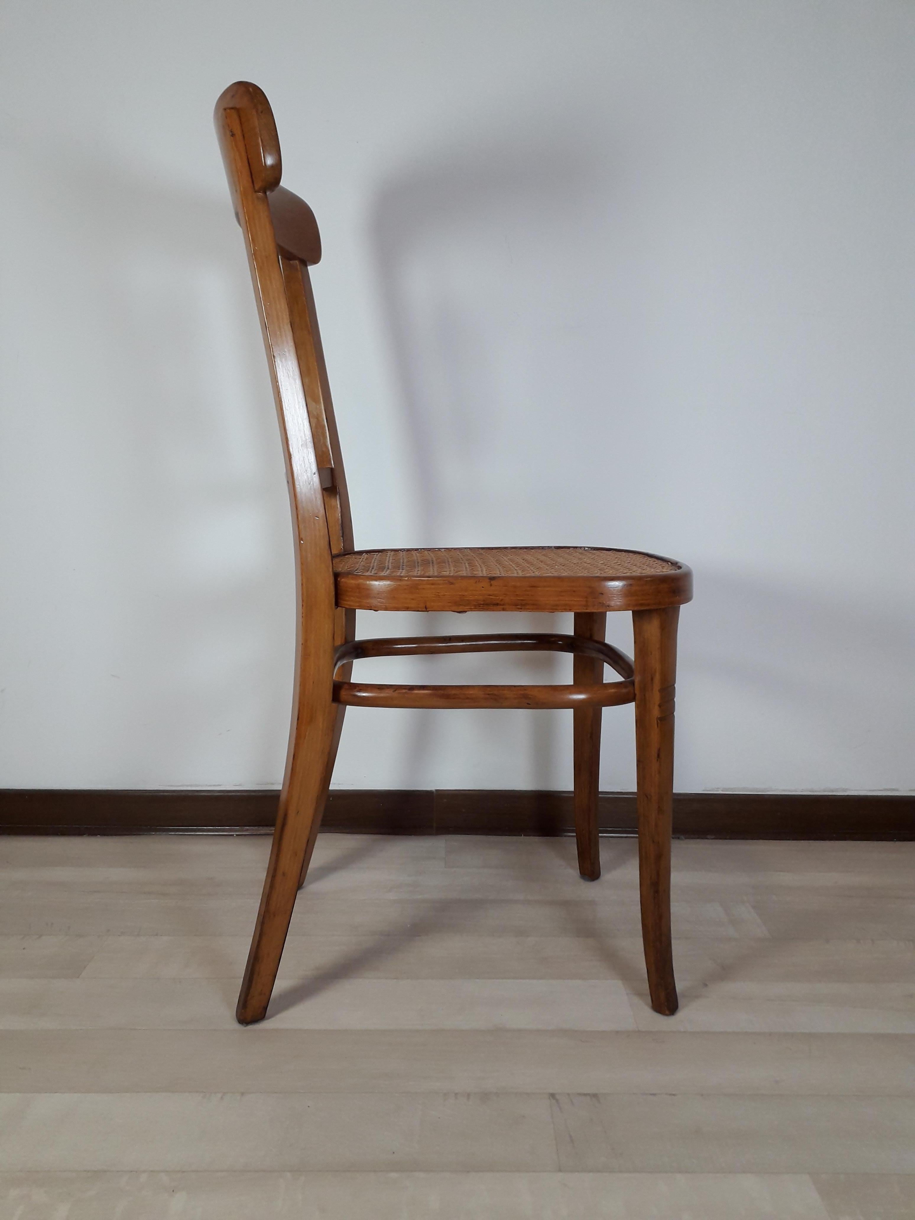 Début du 20ème siècle Chaise de salle à manger nobiliaire de Thonet de Wiener Werkstaette en vente