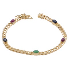 Noble 14k yellow gold bracelet with cabochon