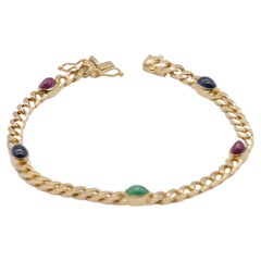 Noble 14k yellow gold bracelet with cabochon