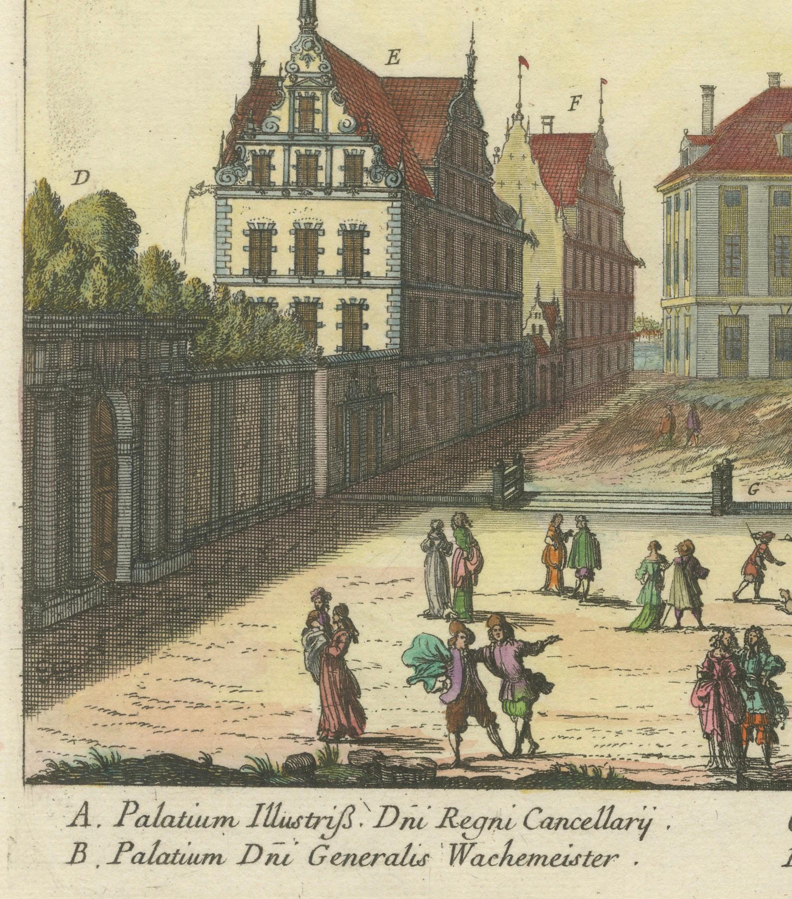 Noble au-dessus : La propriété de la Gardie à Stockholm telle qu'invisée par Jean Marot, 1670 Bon état - En vente à Langweer, NL