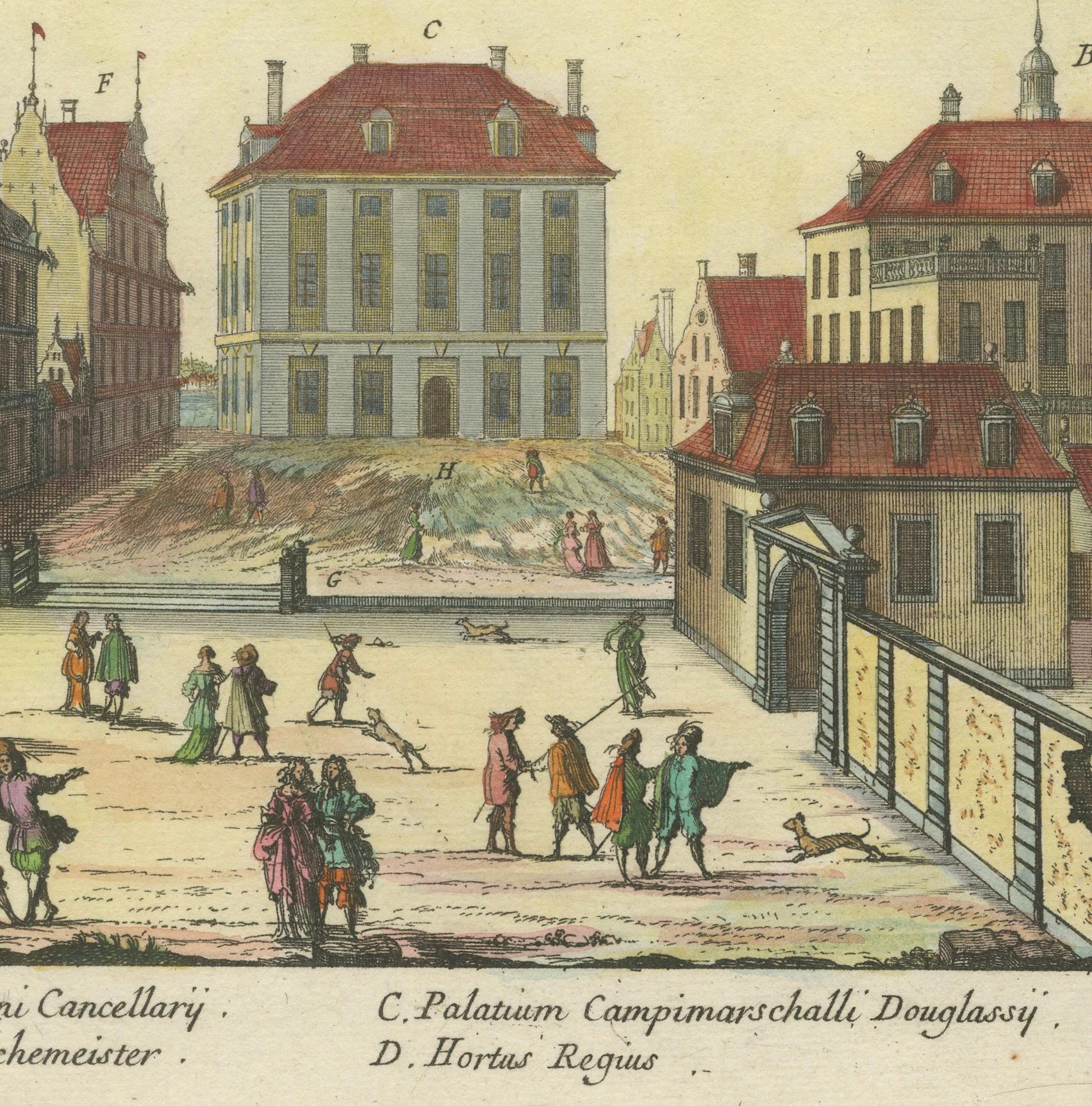 Late 17th Century Noble Abode: The la Gardie Estate in Stockholm as Envisioned by Jean Marot, 1670 For Sale