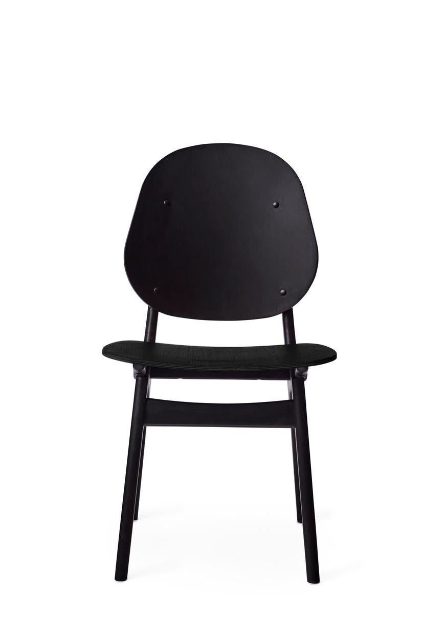 Noble chair Black Lacquered Beech by Warm Nordic
Dimensions: D55 x W47 x H 85 cm
Material: Black lacquered solid beech
Weight: 7.5 kg
Also available in different colors and finishes. 

An elegant and 'noble' designer chair created in the 1950s