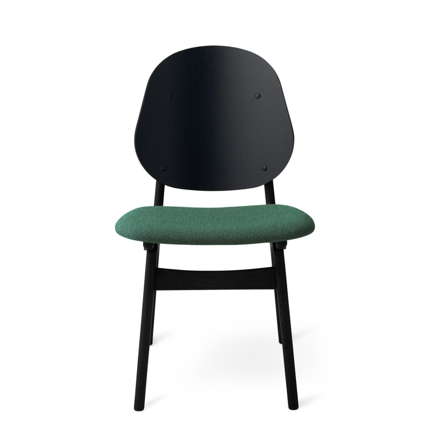 Noble chair Black Lacquered Beech Dark Cyan by Warm Nordic
Dimensions: D55 x W47 x H 85 cm
Material: Black lacquered solid beech, Veneer seat and back, Textile upholstery.
Weight: 7.5 kg
Also available in different colors and finishes. 

An