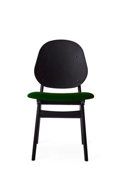 Noble Chair Black Lacquered Beech Moss Green by Warm Nordic