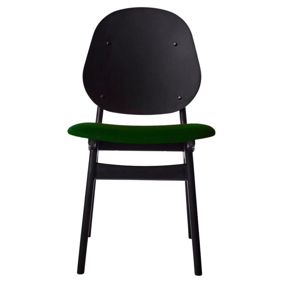 Noble Chair Black Lacquered Beech Moss Green by Warm Nordic For Sale