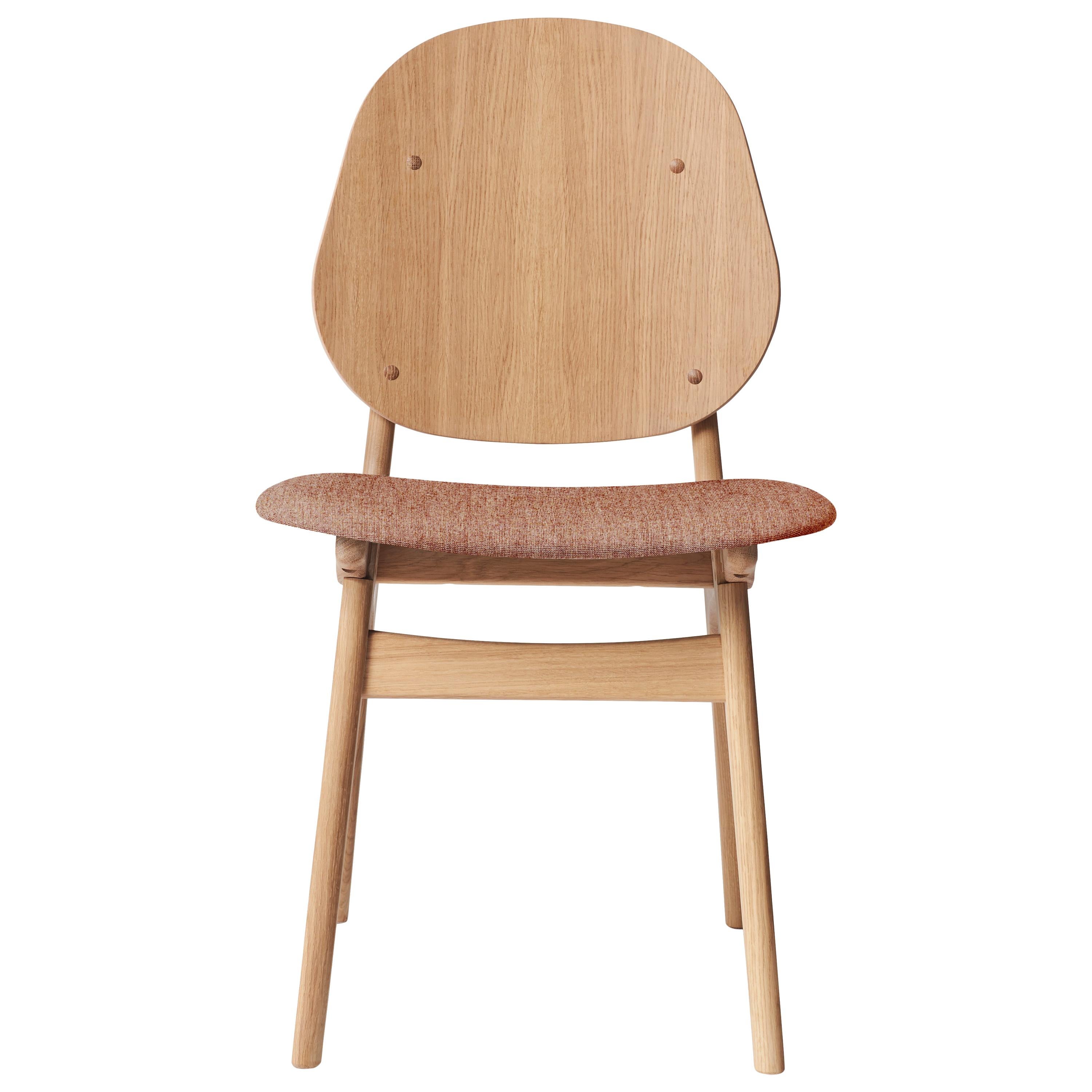 For Sale: Pink (Canvas 614) Noble Chair in Oak with Upholstery, by Arne Hovmand-Olsen from Warm Nordic