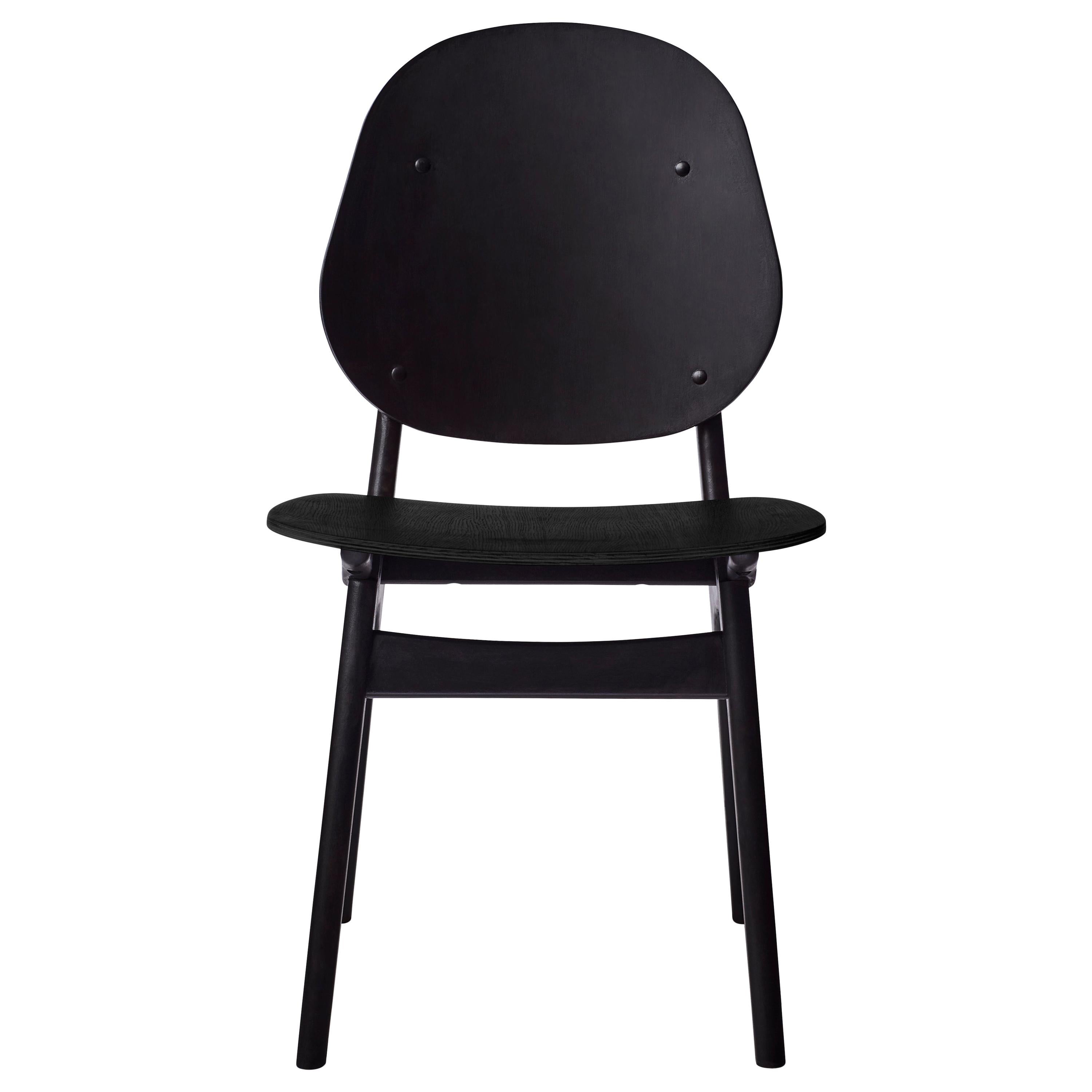 For Sale: Black (Black Beech) Noble Chair in Pure Wood, by Arne Hovmand-Olsen from Warm Nordic
