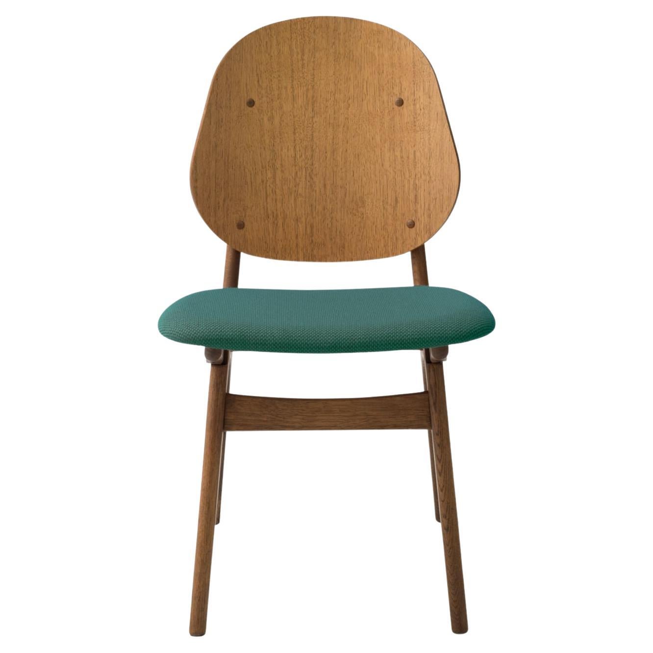 Noble Chair Teak Oiled Oak Dark Cyan by Warm Nordic For Sale