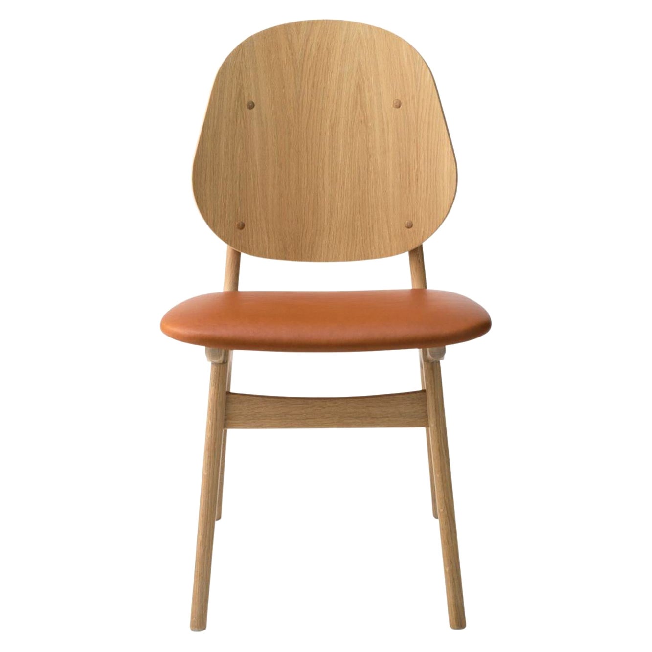 Silla Noble Blanco Roble Aceitado Camel by Warm Nordic