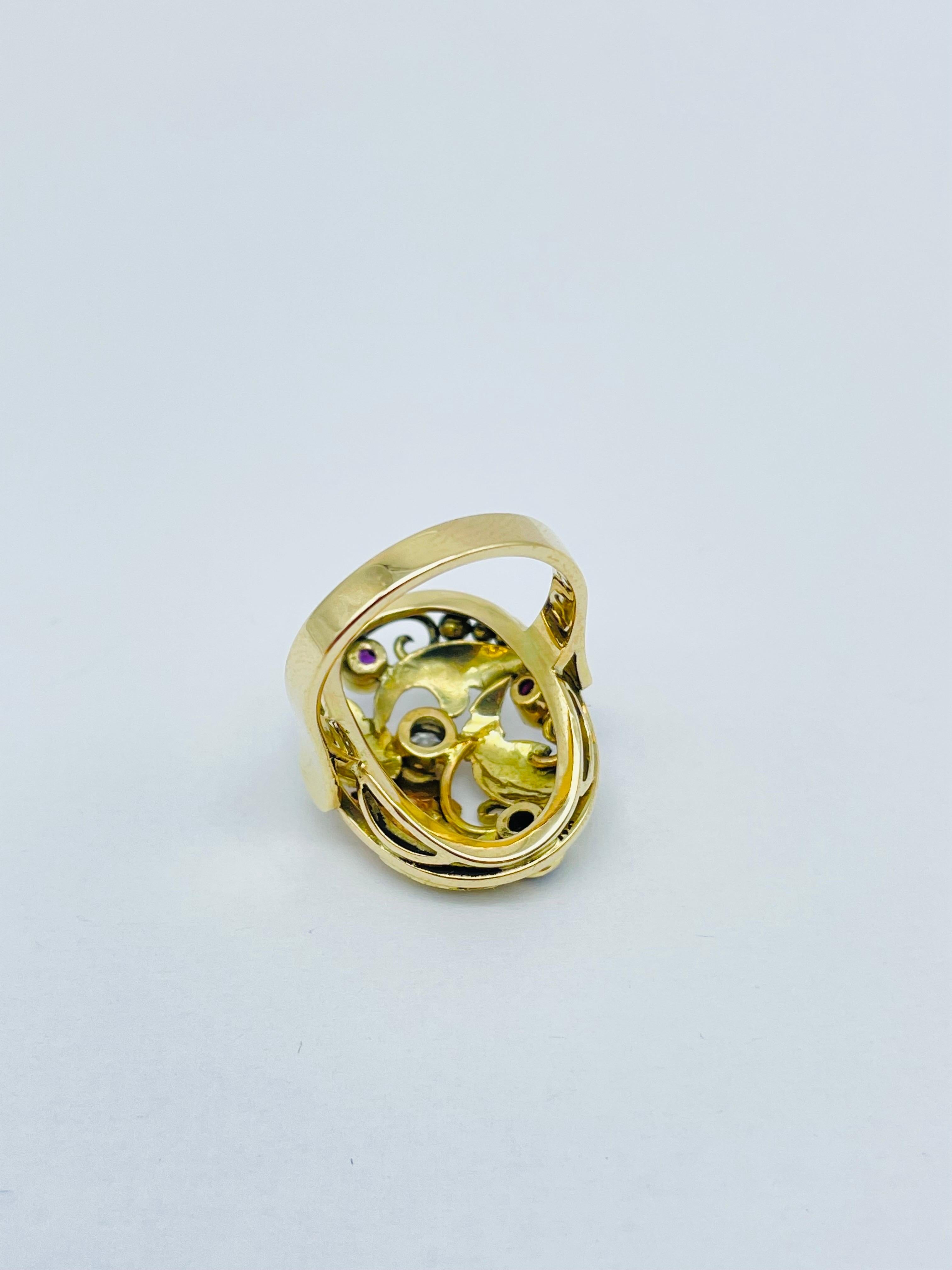 Noble Cocktail Ring/Garden Ring 14k Gold Ring For Sale 5