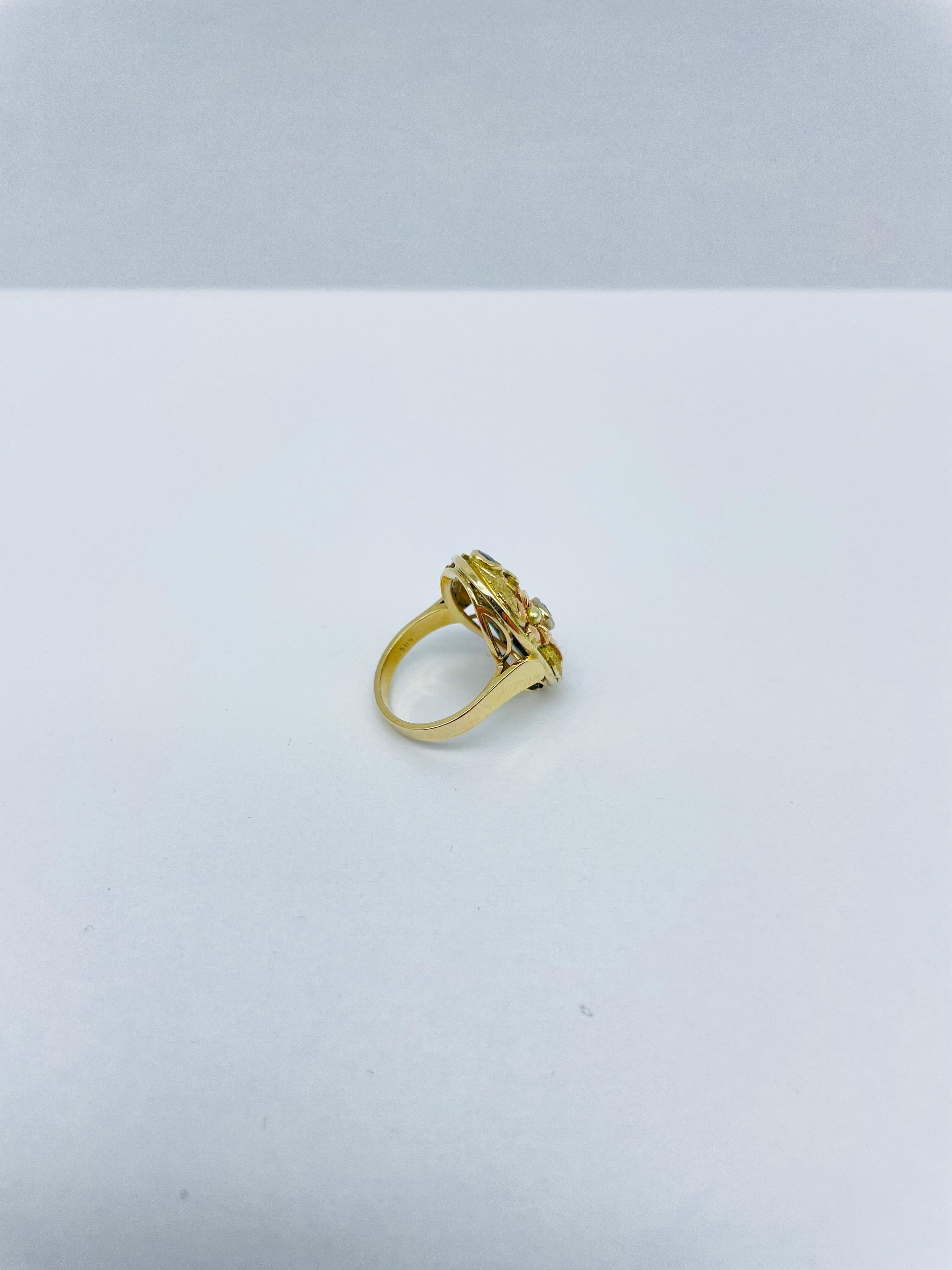 Noble Cocktail Ring/Garden Ring 14k Gold Ring For Sale 2