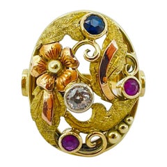Anillo Noble de Cóctel/Anillo de Jardín Anillo de Oro de 14k