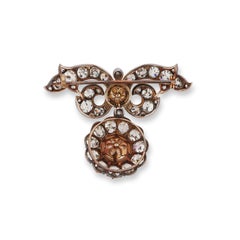 Noble Collection Natural Pearl and Diamond Brooch